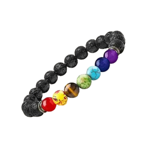 7 Chakra Lava Crystal Bracelet